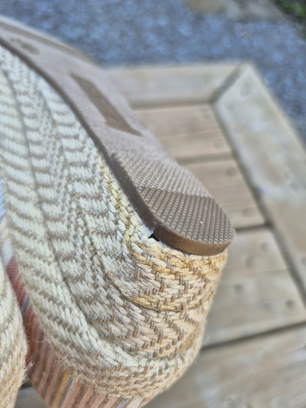 American Eagle Striped Canvas Women's Wedge Shoes in Size 7.5 - Picture 9 of 10